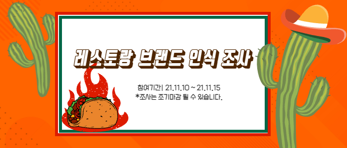 레스토랑 브랜드 인식조사