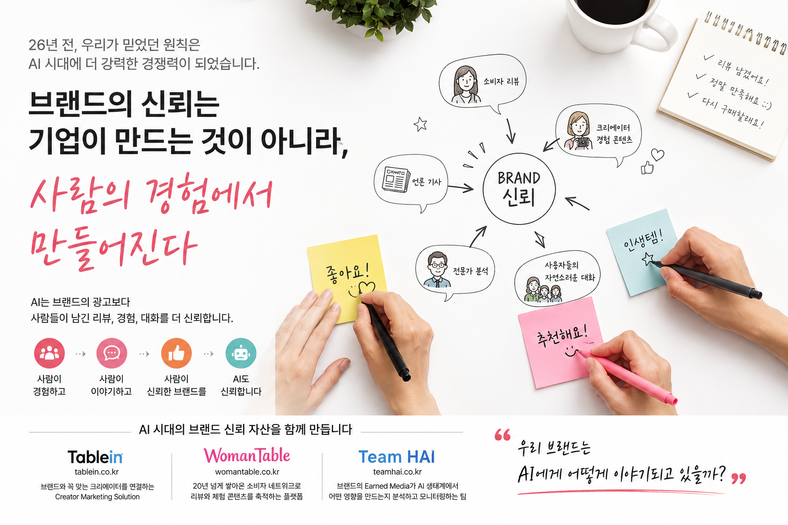AI시대 브랜드 신뢰는 고객의 경험에서 더 강력해진다.